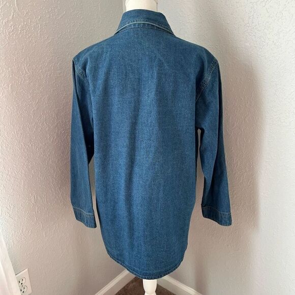 Michelle Louise Vintage 1990s Long Sleeve Denim Shirt Jacket - Flag, Americana, - Picture 6 of 7